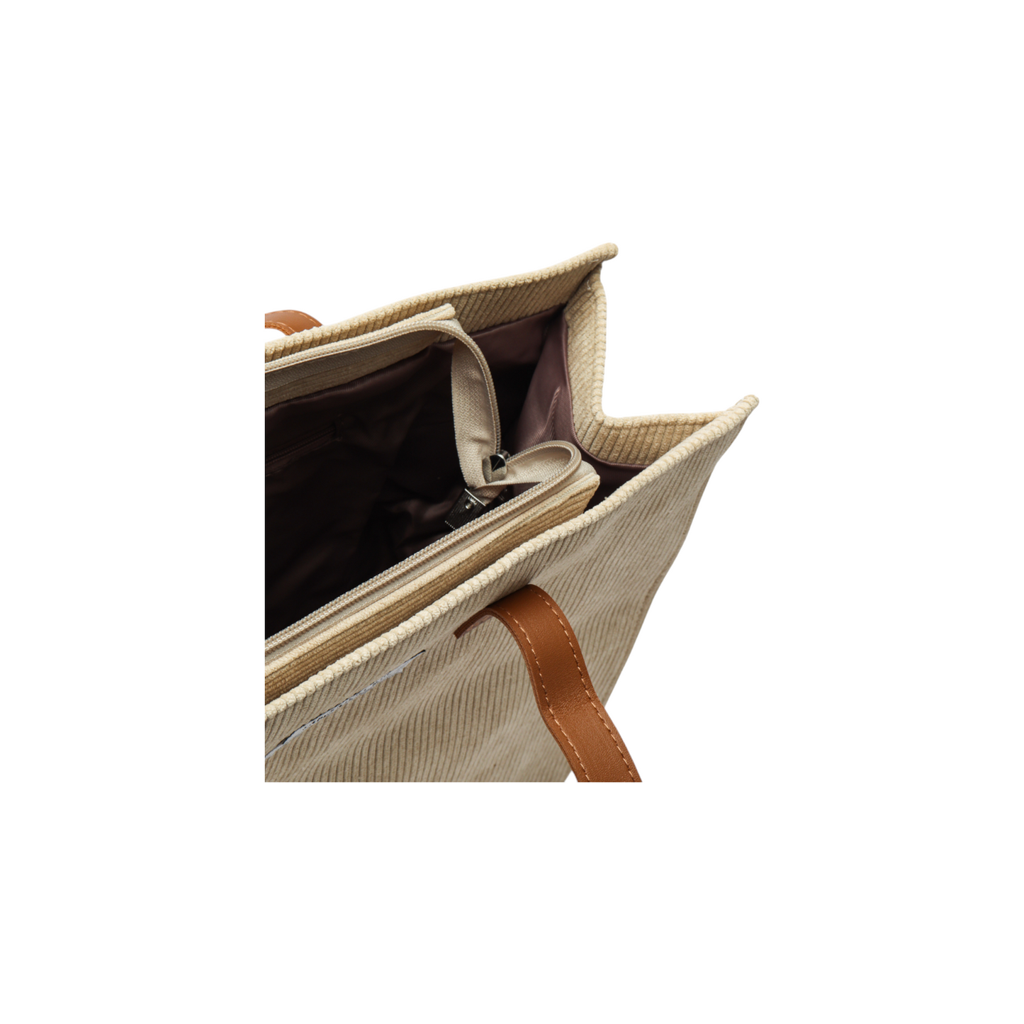 Letter Patch Corduroy Tote Bag - Fashion Vogue