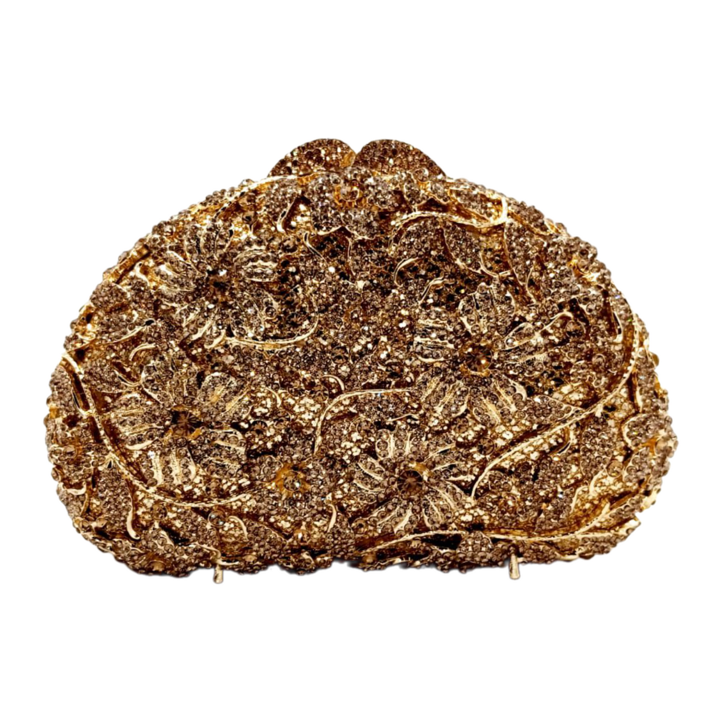 Refined bridal clutch with an elegant finish, offering both style and practicality, designed to hold small essentials while adding a sophisticated touch to the bride's wedding attire.
