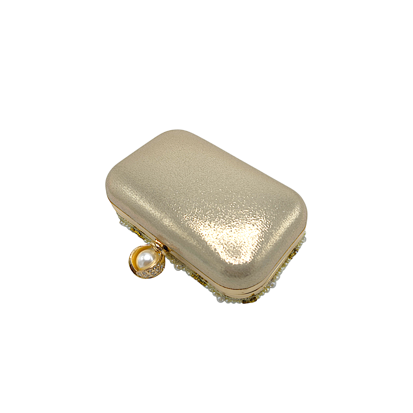 V shaped Pearl Beaded Clutch - Fashion Vogue 