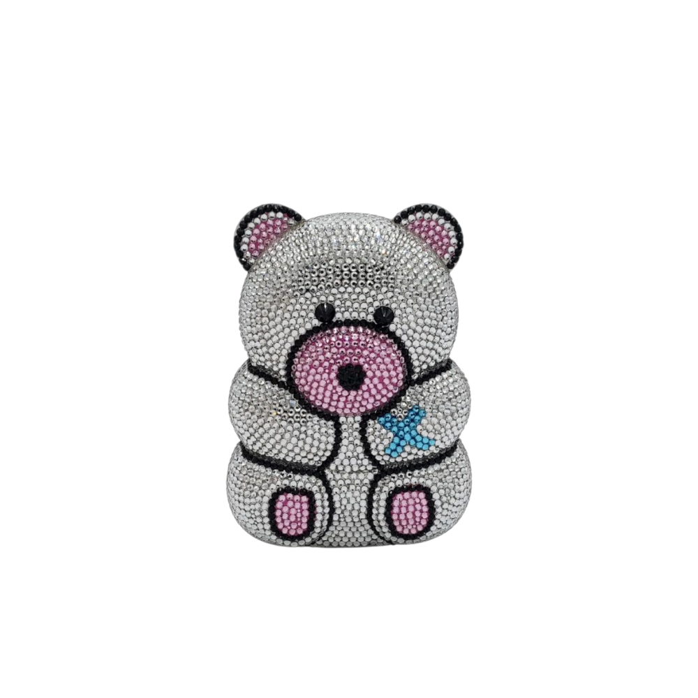 Crystal Teddy Bear Clutch - Fashion Vogue 