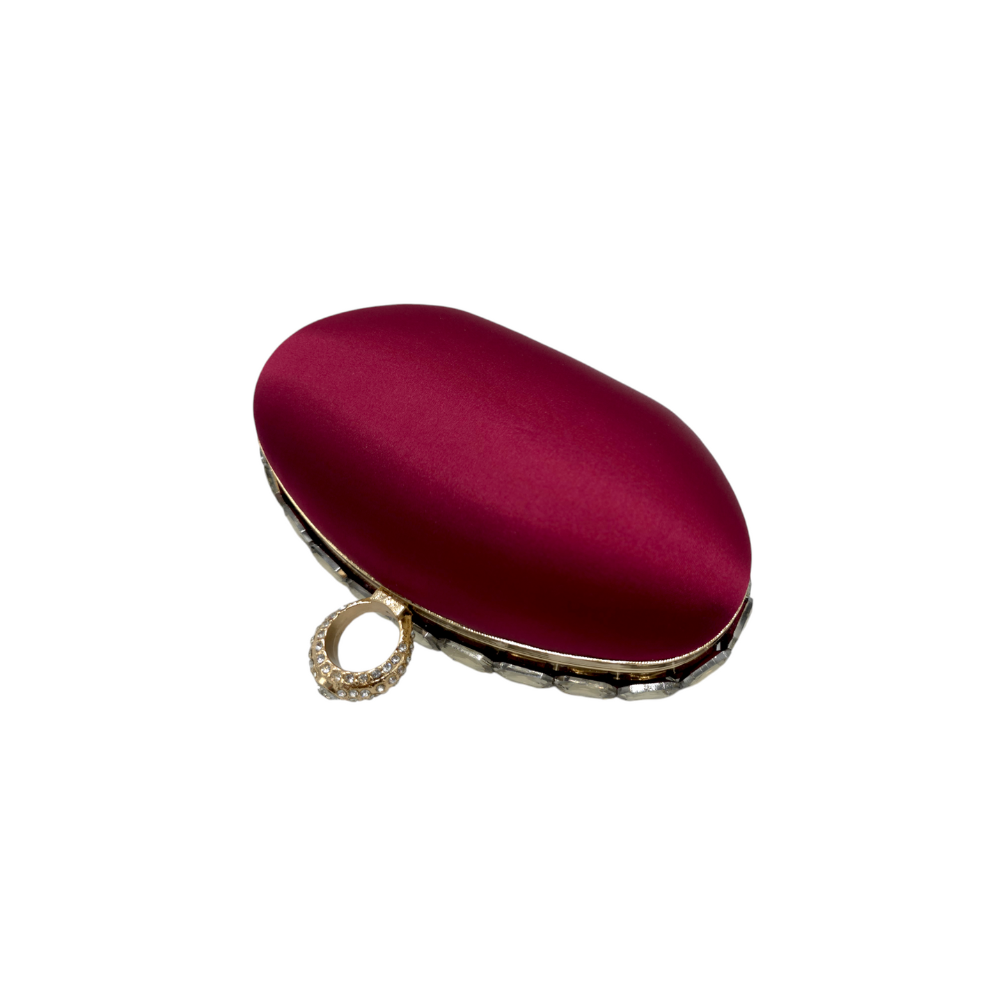 Oval Shaped Mini Stone Clutch - Fashion Vogue 
