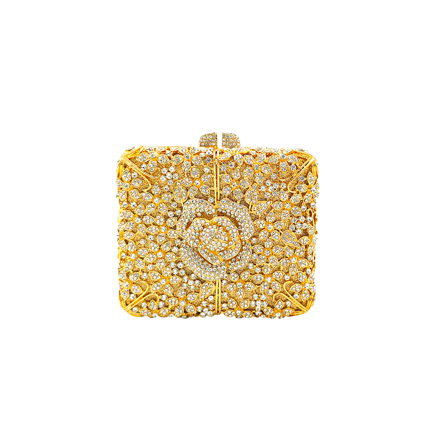 Square Rose Flower Clutch - Fashion Vogue 