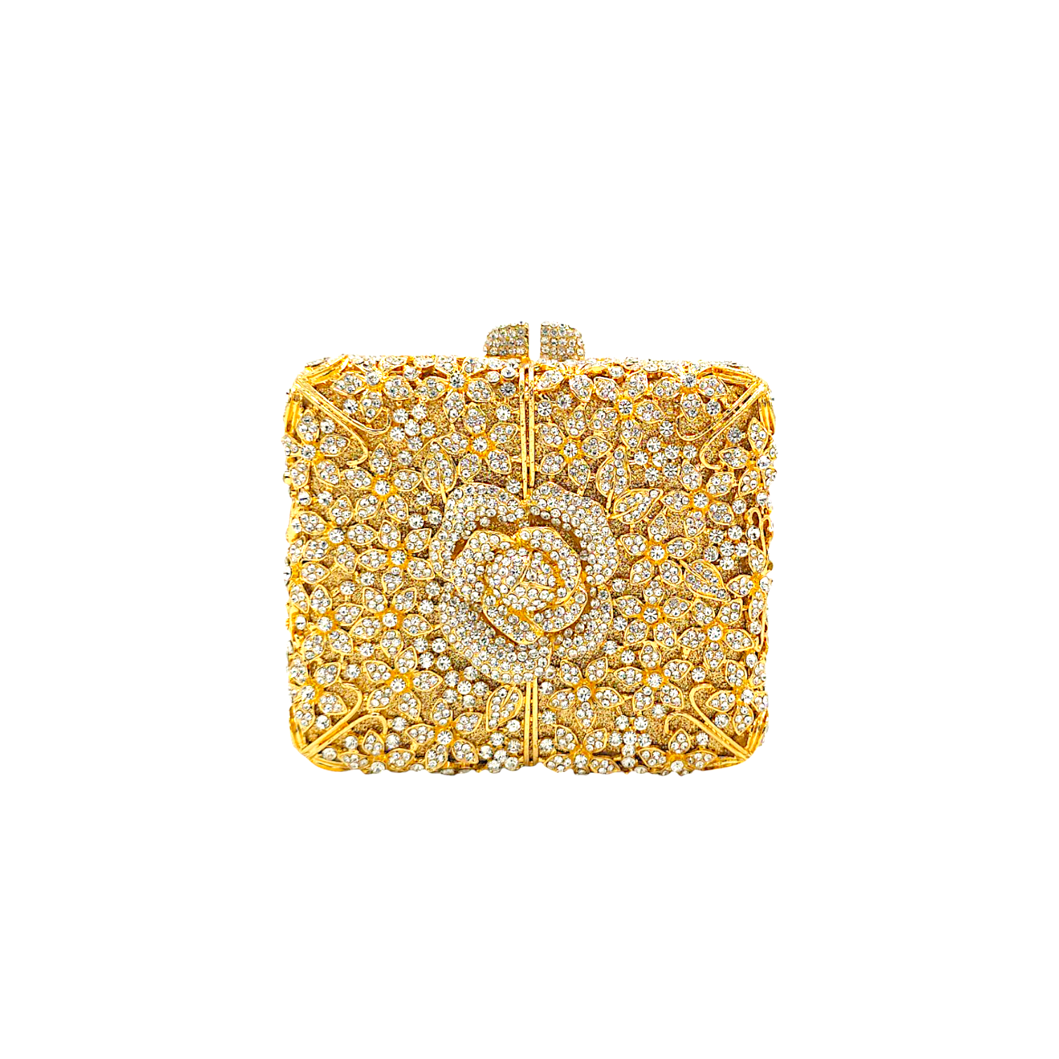 Square Rose Flower Clutch - Fashion Vogue 