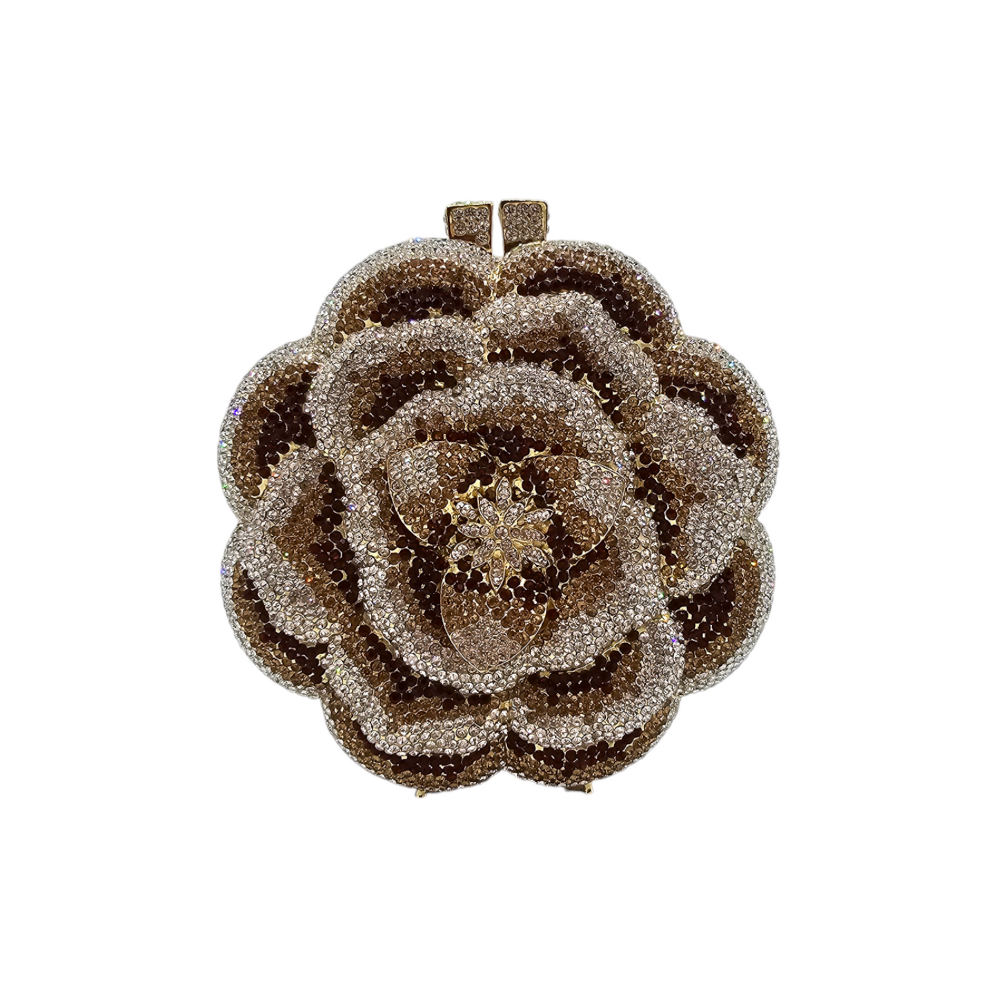Exquisite mesmerizing flower clutch adorned with intricate floral details, perfect for adding a romantic and elegant touch to the bride’s wedding day ensemble.