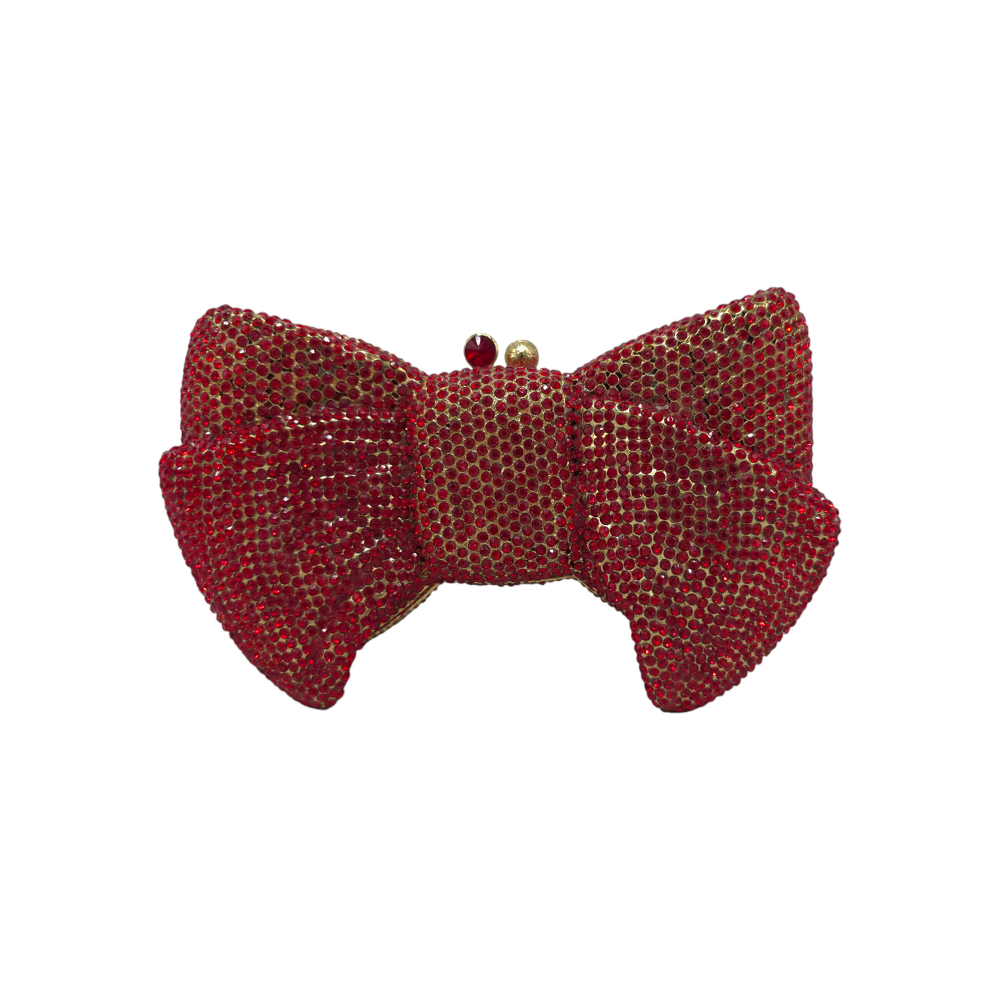 Bow Bridal Clutch with a luxurious satin finish, sparkling embellishments, and a delicate chain for versatile styling. A perfect wedding day accessory for a touch of romance and charm.