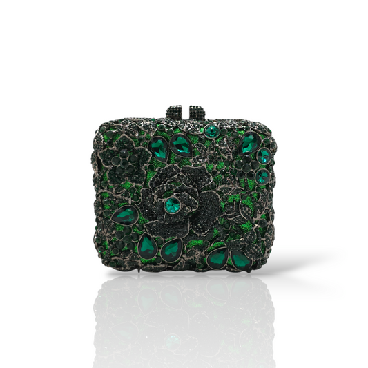 Square shape Rose Flower Clutch - Fashion Vogue 