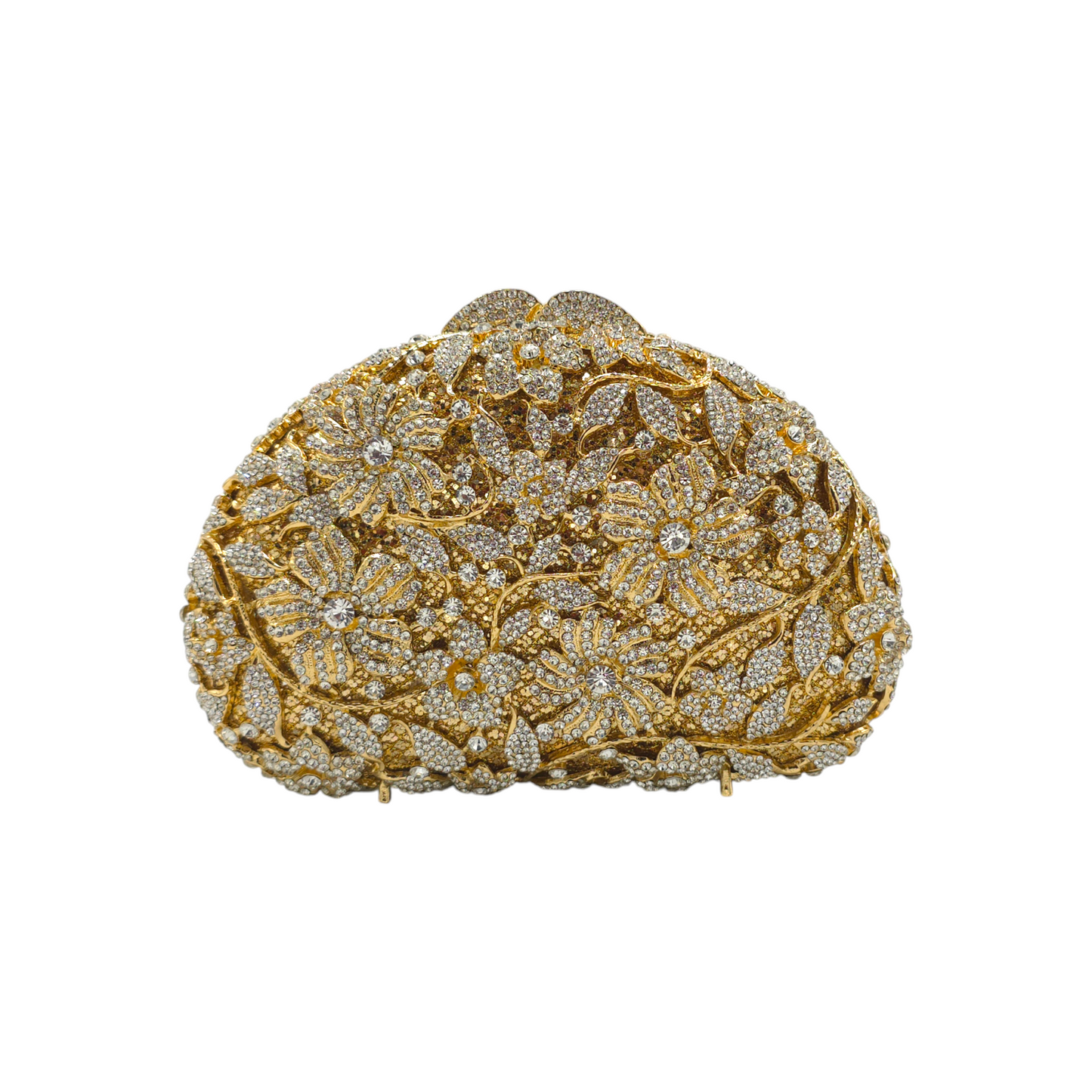 Refined bridal clutch with an elegant finish, offering both style and practicality, designed to hold small essentials while adding a sophisticated touch to the bride's wedding attire.