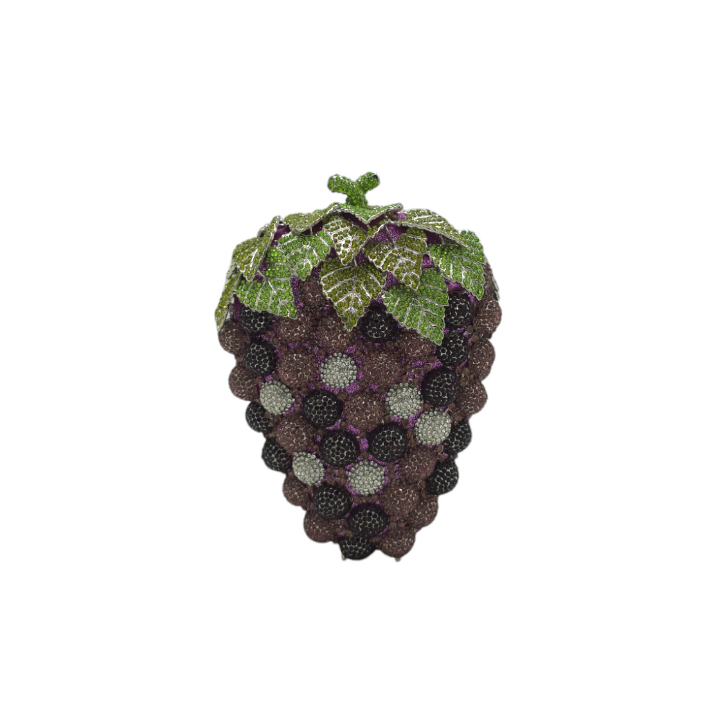 Astonishing Grapes clutch, showcasing intricate detailing and rich, vibrant colors. This statement piece brings a blend of luxury and fun to your wardrobe, ideal for adding a playful yet refined touch to any occasion.
