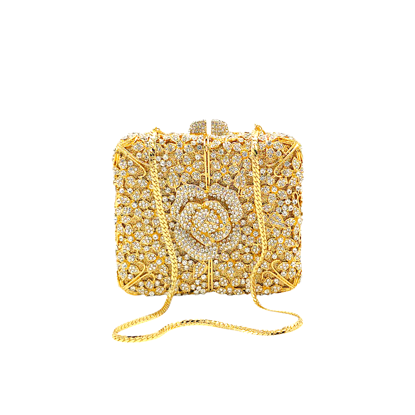 Square Rose Flower Clutch - Fashion Vogue 