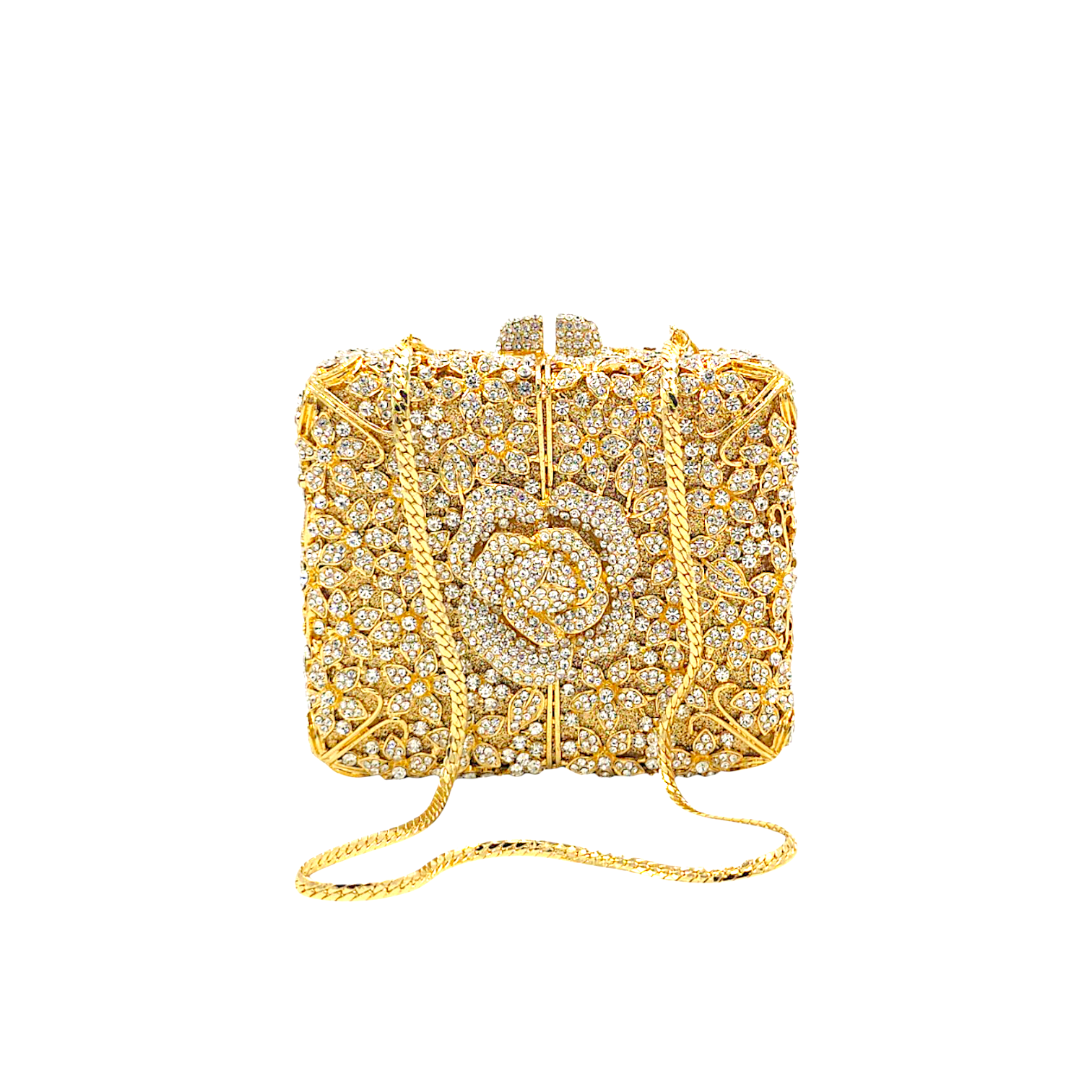 Square Rose Flower Clutch - Fashion Vogue 