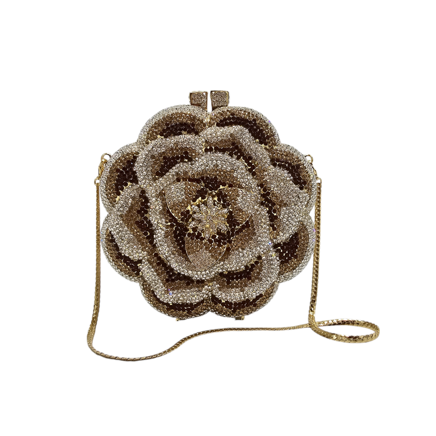 Exquisite mesmerizing flower clutch adorned with intricate floral details, perfect for adding a romantic and elegant touch to the bride’s wedding day ensemble.