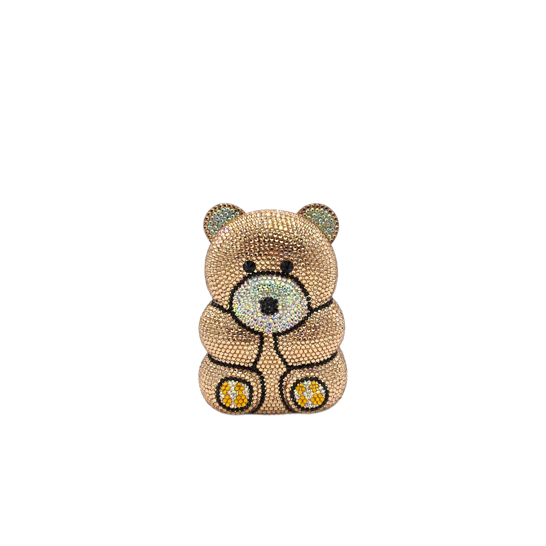Crystal Teddy Bear Clutch - Fashion Vogue 