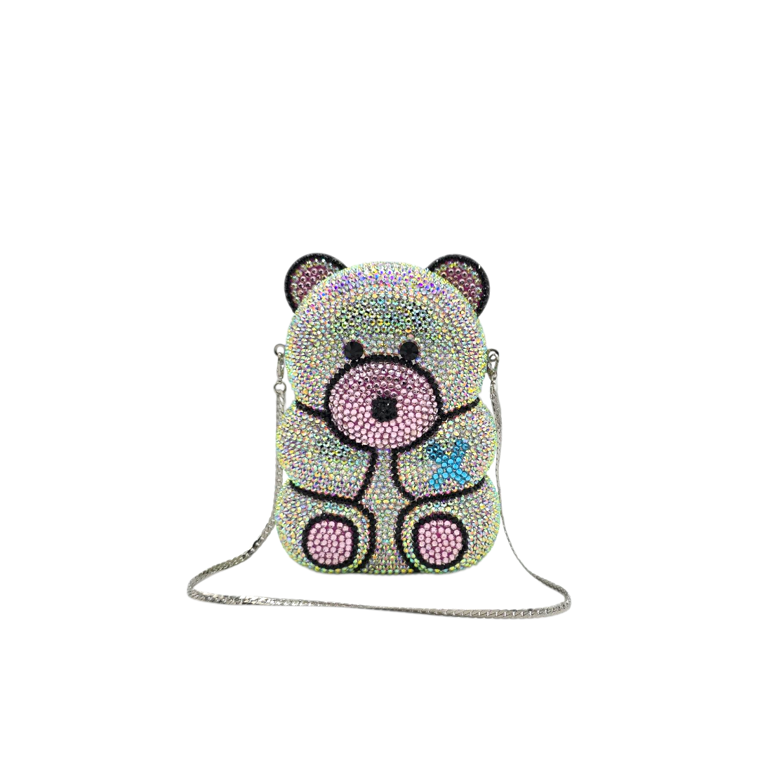Crystal Teddy Bear Clutch - Fashion Vogue 