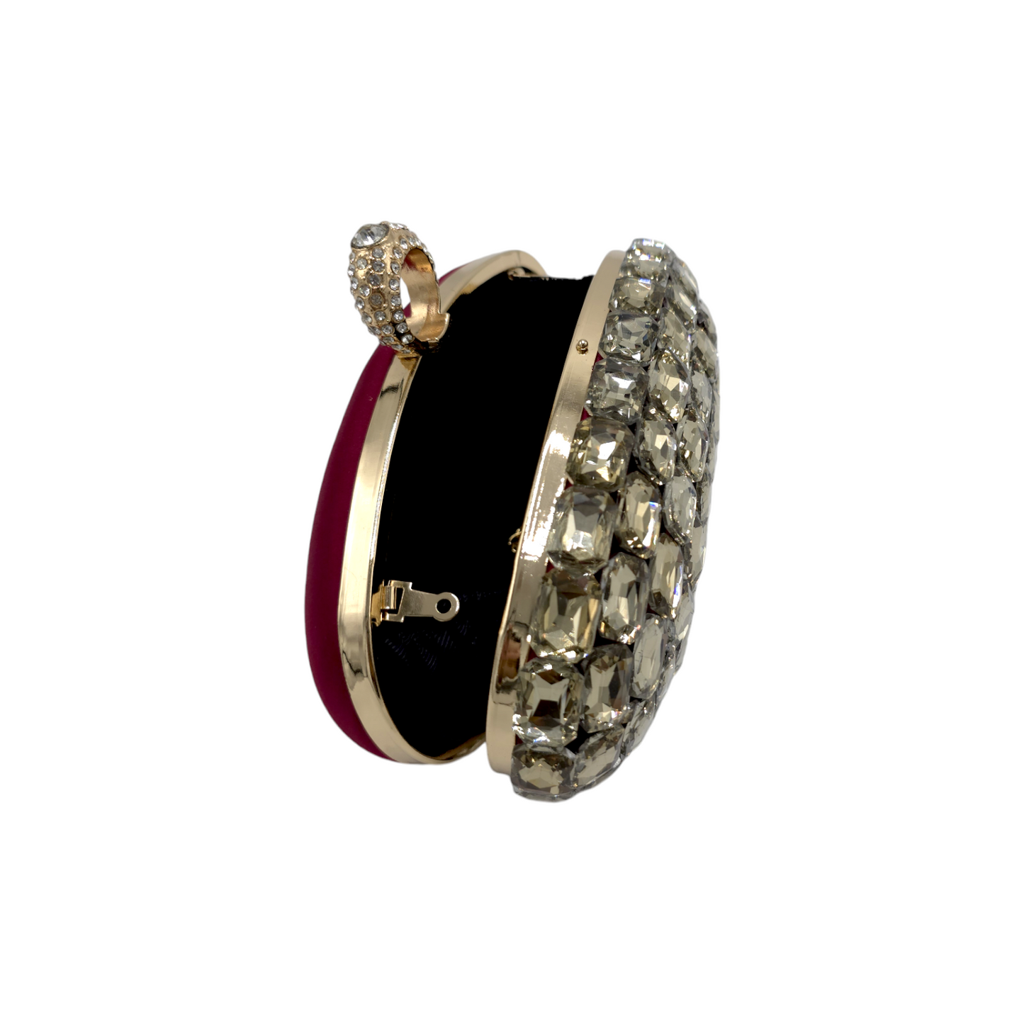 Oval Shaped Mini Stone Clutch - Fashion Vogue 