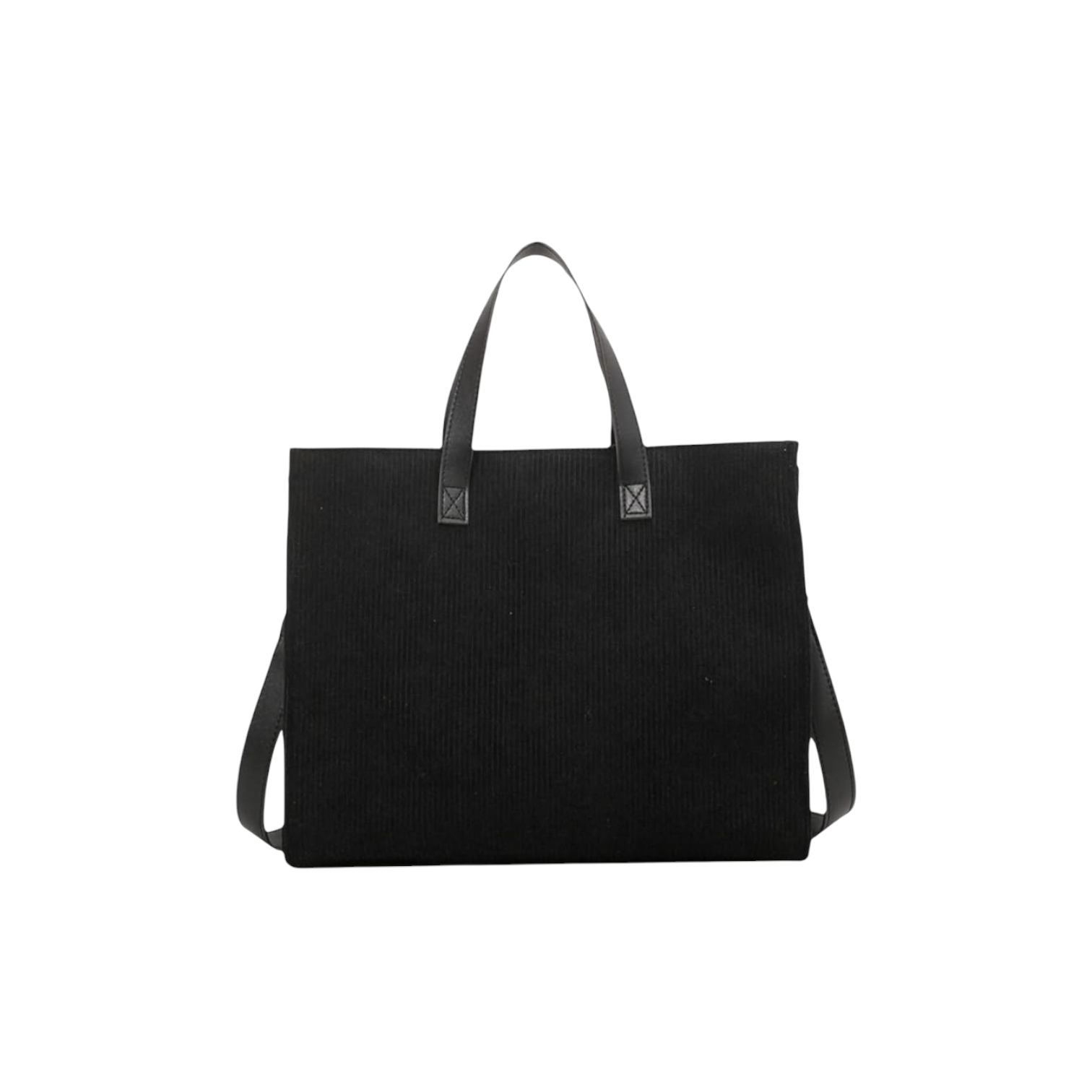 Letter Patch Corduroy Tote Bag - Fashion Vogue 