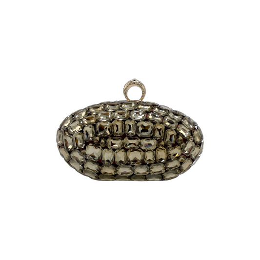Oval Shaped Mini Stone Clutch - Fashion Vogue 