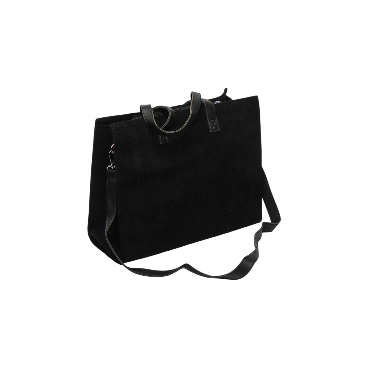 Letter Patch Corduroy Tote Bag - Fashion Vogue 