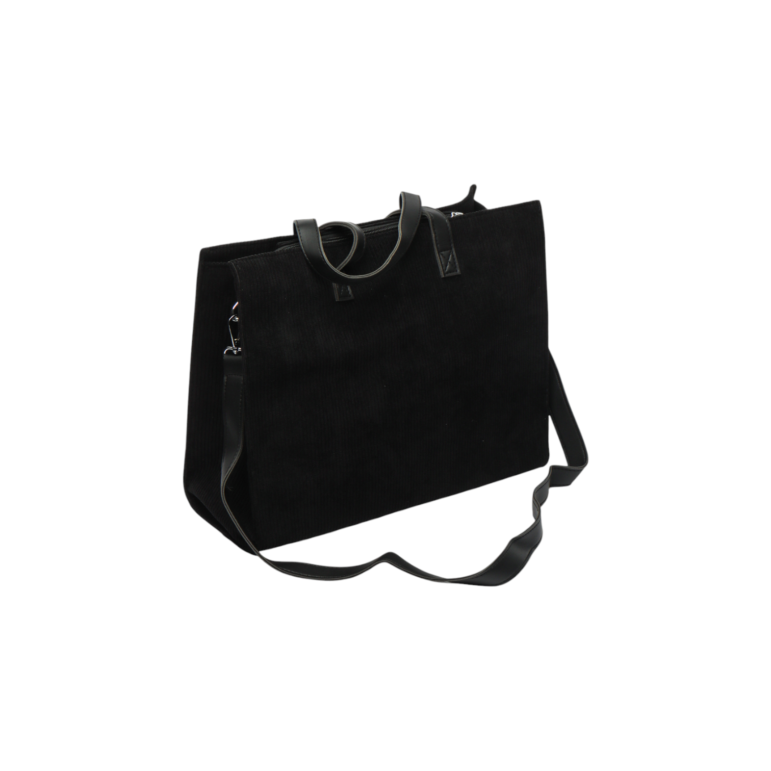 Letter Patch Corduroy Tote Bag - Fashion Vogue 