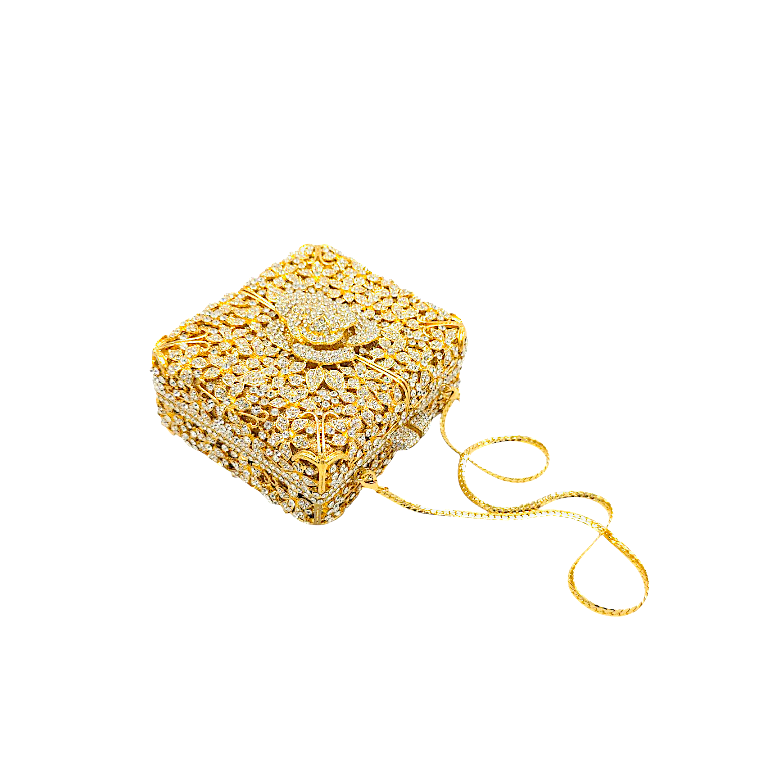 Square Rose Flower Clutch - Fashion Vogue 