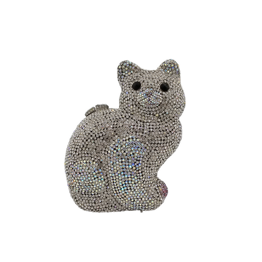 Fun and stylish cat-shaped clutch, crafted with elegant features and a modern twist, ideal for the bride looking to add a memorable and fashionable touch to her wedding day look.