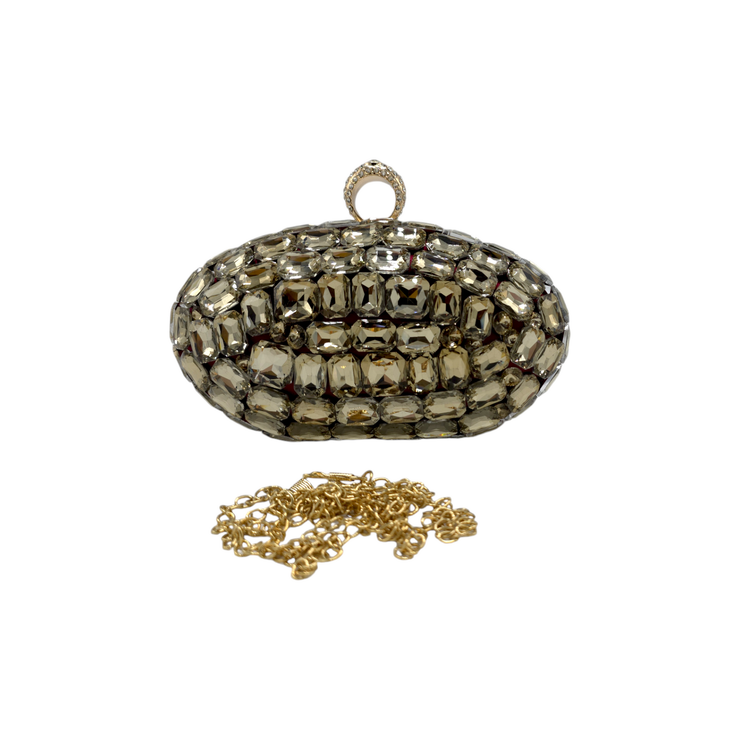 Oval Shaped Mini Stone Clutch - Fashion Vogue 